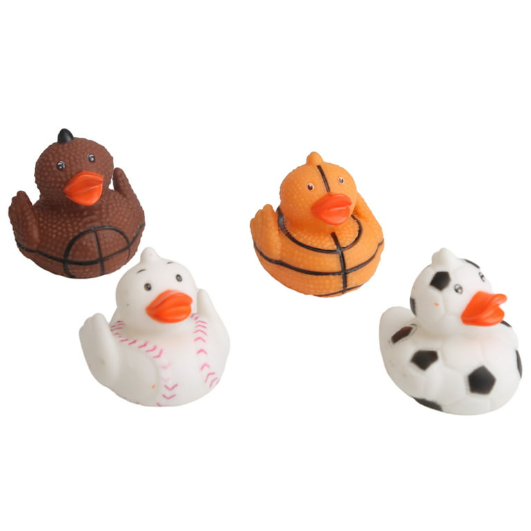 4 Sports Ducks, Mini Rubber Duckies, Way to Celebrate! Party Favors, 4 Ct., Size: 1-3/4 inch Long x 1-1/2 inch Wide x 1-1/2 inch Tall