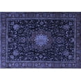 thumbnail image 1 of Ahgly Company Indoor Rectangle Medallion Blue Traditional Area Rugs, 7' x 10', 1 of 4