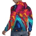 thumbnail image 6 of Balery Colorful Abstract Swirls Pattern Mens Hoodie Kangaroo Pocket Hoodie Pullover Hooded Sweatshirt Ideal for Daily Wear Travel and Home-, 6 of 7