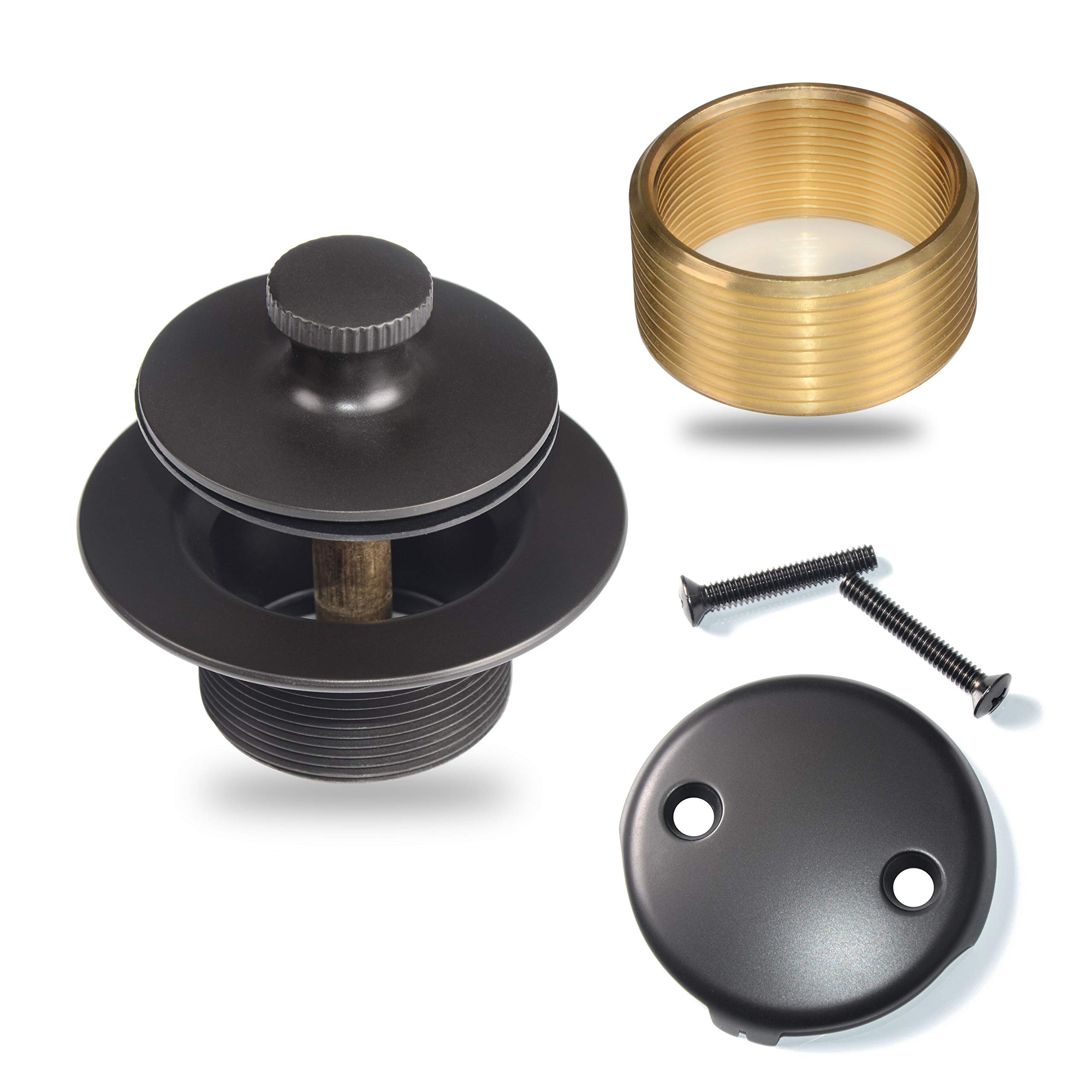 Conversion Kit Bathtub Tub Drain Assembly, Lift and Turn Tub Drain Kit, Brass Construction Easy