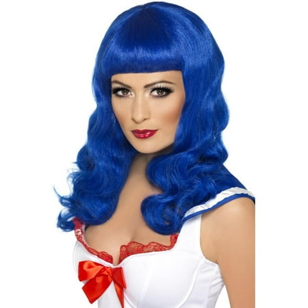 California Girl Adult Costume Wig - Blue
