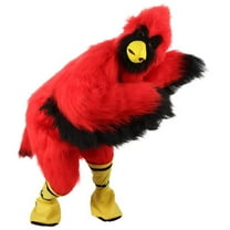 HPO Red & Black Cardinal Mascot Furry Suit for Adults – Unisex Costume Bundle, Multiple Sizes