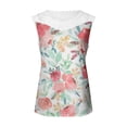thumbnail image 5 of Camiseta sin mangas de encaje con estampado de mujer Camiseta sin mangas de empalme de cuello redondo Camiseta ligera y cómoda delgada OAVQHLG3B Store lin121212, 5 of 5