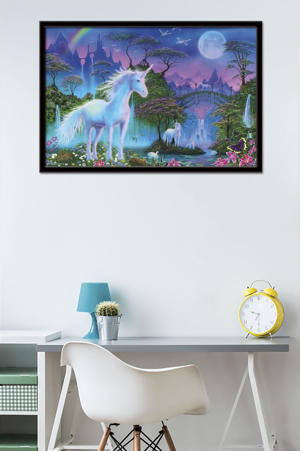 Unicorn Meadow Wall Poster, 22.375" x 34", Framed