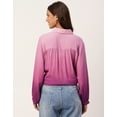 thumbnail image 3 of Moomaya Ombre Printed Color Button-Down Chic Shirt, Long Sleeve Viscose Casual Shirt, 3 of 8
