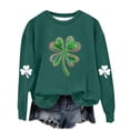 thumbnail image 2 of Vestido de Manga Larga una Línea para las Mujeres Día de San Patricio Impresión de Lana Forrado Vestido con Capucha, Acogedor Vestido de Manga Larga Casual Suéter Túnica para la Primavera, 2 of 5