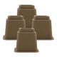 thumbnail image 5 of Paquete de 4 elevadores de cama resistentes para muebles, de plástico, con patas de elefante blancas y marrones. Marrón 5 pulgadas 4 piezas, 5 of 9