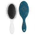 thumbnail image 2 of Boho Celestial Detangling Hair Brush – Golden Sun and Moon Art Paddle Brush with Soft Bristles, Astrology Print Wooden Handle Comb, 2 of 8