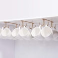 thumbnail image 1 of Goodwill Mug Rack Under Cabinet - Coffee Cup Holder, 8 Mugs Hooks Under Shelf, Display Hanging Cups Drying Hook for Bar Kitchen Utensils Gold(2pc), 1 of 7