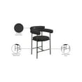 thumbnail image 2 of Meridian Furniture Blake Black Boucle Fabric Counter Stool (Set of 2), 2 of 8