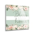 thumbnail image 2 of Bless This Home Mint Green Floral 12 x 12 Glass Wall Hanging Sign, 2 of 4