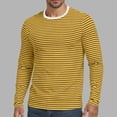 thumbnail image 4 of Klisyaur Striped Shirts for Mens Long Sleeve Crew Neck Casual Comfortable Fashion Soft Tee Regular Tops, 4 of 5