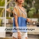 thumbnail image 4 of Camiseta de mujer Camiseta étnica de manga corta con cordones huecos Top casual de verano, Azul, L Inevent AP001227-11, 4 of 7