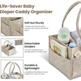 thumbnail image 2 of Upgraded Baby Diaper Caddy Organizer, Portable Nursery Storage Bin with Handle, Side Pockets Car Organizer for Diapers and Baby Wipes Essentials, Registry Gift Baskets (Small-Oatmeal), 2 of 12