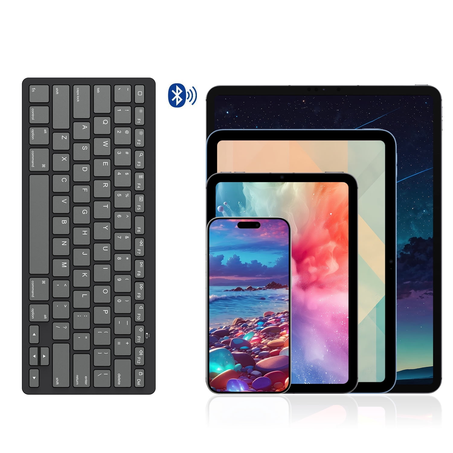 Bluetooth Keyboard for iPad, Compatible with iPad 11th/10th/9th/8th/7th Gen, iPad Pro/Air/Mini, iOS Devices, OMOTON, Gray