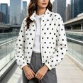 thumbnail image 6 of Enjoytime Polka Dots Jackets for Women Long Sleeve Zip Up Lightweight Coat Fall Plus Size Fashion Work Casual Outerwear, 6 of 7