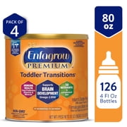 Enfagrow PREMIUM Non-GMO Toddler Transitions Formula, Omega 3 DHA, Non-GMO, Prebiotics, Iron, Vitamins - Powder Can, 20 Oz ( Pack of 4)
