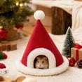 thumbnail image 4 of Neoargh Christmas Pet Bed, Cozy Guinea Pig House, Christmas Hat Design, Soft Fabric, Washable Bed, Non-Slip Base, 4 of 7