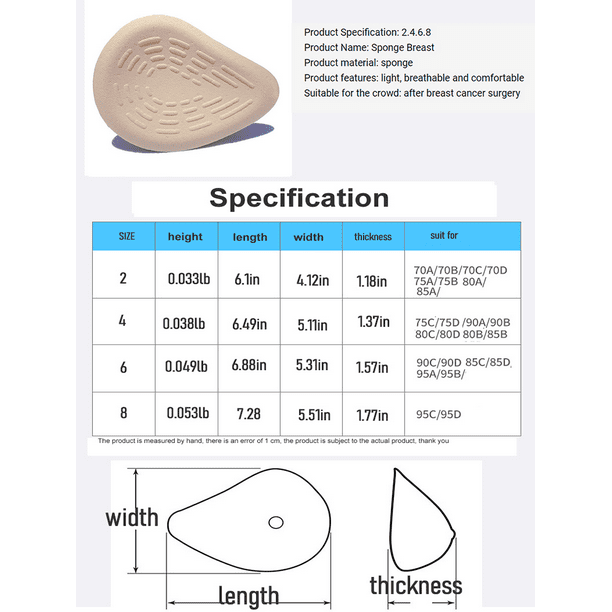 BIMEI Spiral Cotton Mastectomy Breast Prosthesis Breast Forms Bra