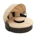 thumbnail image 5 of Segmart Hot Sale KD Rattan Round Lounge With Canopy Bali Canopy Bed Outdoor, Wicker Outdoor Sofa Bed with lift coffee table, 5 of 9