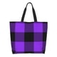 thumbnail image 1 of Disketp Purple Buffalo Plaid Bolsa Tote Estampada para Mujer, Bolso de Hombro y de Mano para Compras y Viajes, 1 of 8