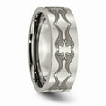 thumbnail image 4 of Solid Titanium Flat 8mm Men's Laser Design Wedding Band Ring Size 12.5, 4 of 7