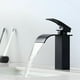 thumbnail image 1 of Grifo monomando para lavabo en cascada, moderno, negro, grifo monomando para baño, grifos para fregadero de encimera, apto para fregadero incorporado, 1 of 5