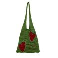 thumbnail image 1 of Knitted bag, mesh tote bag, hollow bag, strawberry bag, wool bag, female bag, 1 of 5