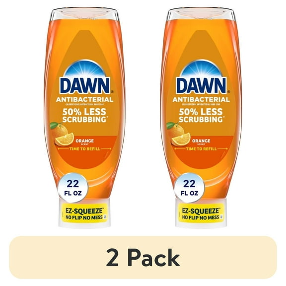 (2 pack) Dawn Ultra Antibacterial EZ-Squeeze Hand Soap, Orange Scent, 22 fl oz