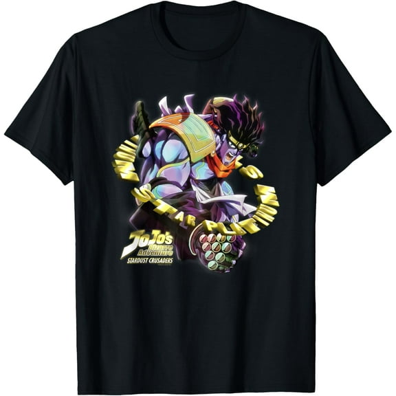 JoJo's Bizarre Adventure Stardust Crusaders Star Platinum T-Shirt Short Sleeve Crew Neck Soft Fitted Tees T-Shirt