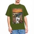 thumbnail image 3 of Camiseta de algodón divertida para hombre, con estampado artístico de Peanuts, Charlie Brown, Scream, Snoopy, camisetas hippies de verano con cuello redondo, camisetas informales de gran tamaño, 3 of 5