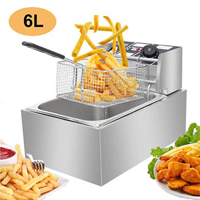 Electric Deep Fryer, Commercial Countertop Deep Fryer with Basket