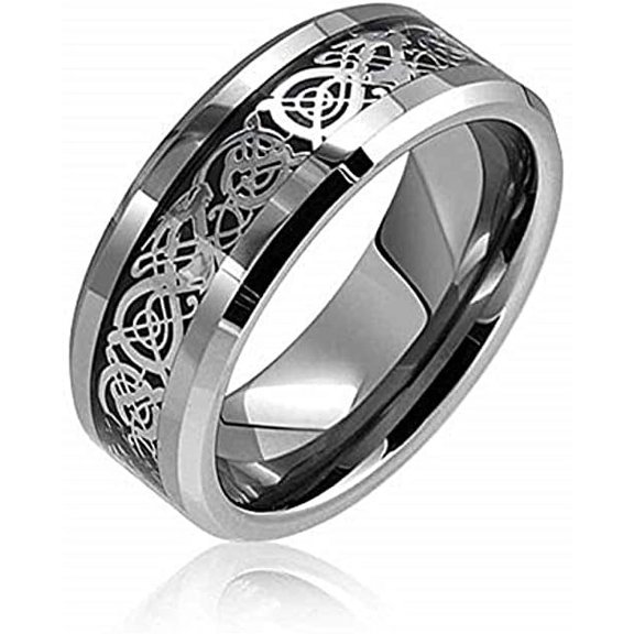 6mm Tungsten Carbide Dragon Design Tungsten Carbide Wedding band Ring for Men and Ladies