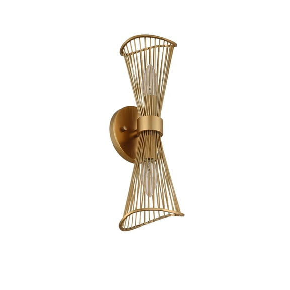 Kalco Lighting Aurora 6" 2-light Stainless Steel Wall Bracket in Nordic Brass