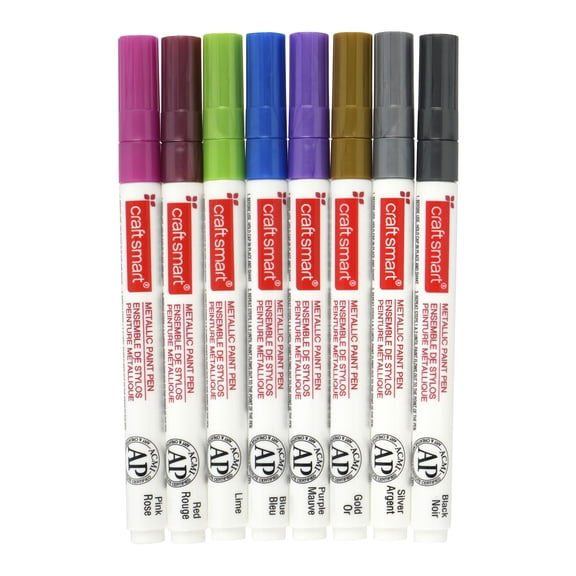 12 Packs: 8 ct. (96 total) Metallic Medium Tip Paint Pen Set by Craft Smart