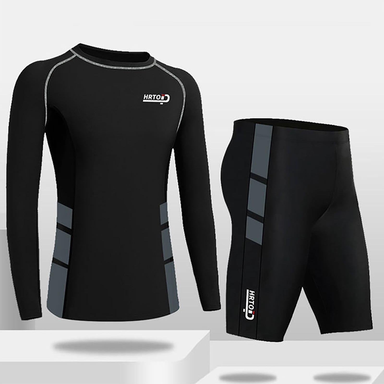Icvfdpl Men Casual Long Sleeved Diving Top Suit Swimsuit Sunscreen Fast Dry Surfing Shorts Suit