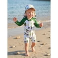thumbnail image 4 of BemeyourBBs Toddler Baby Boy Girl Duck One Piece Swimsuit Set Infant Boy Girl Bathing Suit Mallard Print Long Sleeve Rash Guard Swimwear and Hat Set Pool Summer Beachwear, 4 of 9