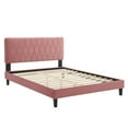 thumbnail image 3 of Modway Phillipa Performance Velvet Queen Platform Bed in Dusty Rose, 3 of 10
