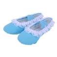 thumbnail image 2 of LEKWK Toddler Girls Ballet Shoes Ruffled Lace Trim Cross Elastic Strap Dance Shoes Cute Soft Flat Ballet Slippers Training Gymnastics Performance Footwear 2-12Y, 2 of 9