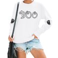 thumbnail image 4 of Peichun Halloween Sweatshirts for Women Oversized Long Sleeve Crewneck Pullover Sweatshirt Funny Boo Graphic Loose Fit Comfortable Spooky Season Fashion Fall Tops 2026 1-White XL, 4 of 4