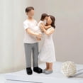 thumbnail image 4 of Rirozkan Family Figurines Set, Resin People Sculpture, Heartwarming Family of Four Statue, Home Decor Tabletop Ornament for Mother's Day Father's Day Housewarming Gift, 4 of 6