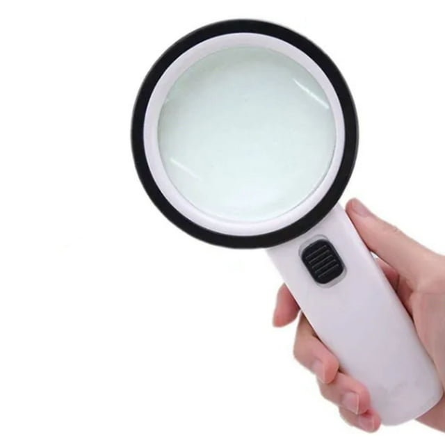 Lupa óptica de doble capa grande de 10 aumentos con luz LED, lente de 90 mm, lupa para joyería