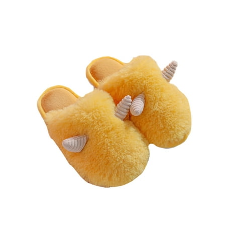 

Ferndule Women s Slip On Winter Warm Slipper Bedroom Breathable Fuzzy Casual Fluffy Home Shoe Yellow 8.5-9