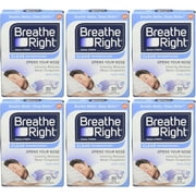 Breathe Right Clear Nasal Strips, Clear, Large, 30 Ct (6 Pack) (Bundle)