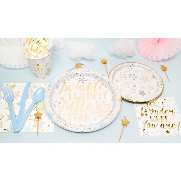 Twinkle Twinkle Little Star 9" Plates, 8CT, Disposable plates measure 21.9CM