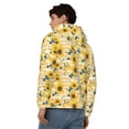 thumbnail image 4 of Uemuo Striped Sunflower Daisy for Men's Fashion Full-zip Hoodies & Sweatshirts with Kangaroo Pocket, Zip-up Hooded Sweatshirt, Moisture Wicking & Breathable-X-Large, 4 of 5