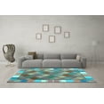 thumbnail image 3 of Ahgly Company Indoor Square Southwestern Light Blue Country Area Rugs, 4' Square, 3 of 4