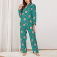 thumbnail image 2 of Daiia Starfish and Shell for Women's Long-Sleeved Pajama Set – Soft & Comfortable Sleepwear Button-Up Pajamas Cozy Lounge Wear-Medium, 2 of 7