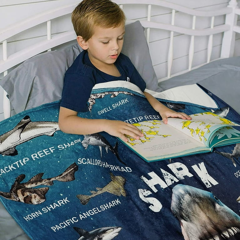 Shark Blanket for Kids Adult Shark Gifts for Shark Lovers Soft Flannel Shark Throw Blanket for Couch Sofa Bed 60 x 50 Inch Walmart