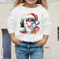thumbnail image 2 of gcong Christmas Sweatshirt for Kids Girls Long Sleeve Crewneck Pullover Santa Claus Reindeer Print Sweat Shirt Toddler Winter Shirt Fall Tops, 2 of 5